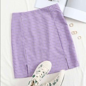 PURPLE PLAID MINI SKIRT